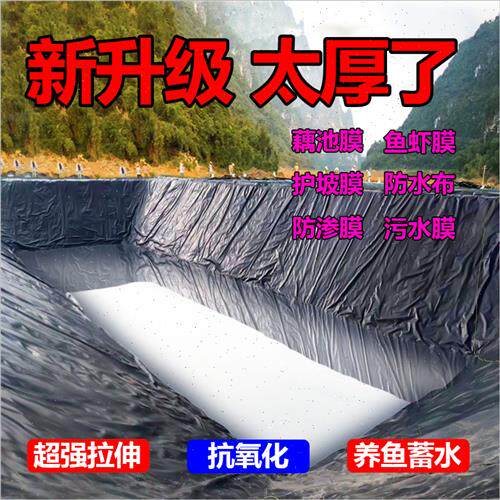 鱼塘防渗膜料鱼池养殖防水布蓄水池加厚黑色防水膜土工膜