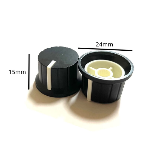 电位器双色旋钮帽 24X15mm 梅花轴6mm半轴D轴电位器音响调节帽