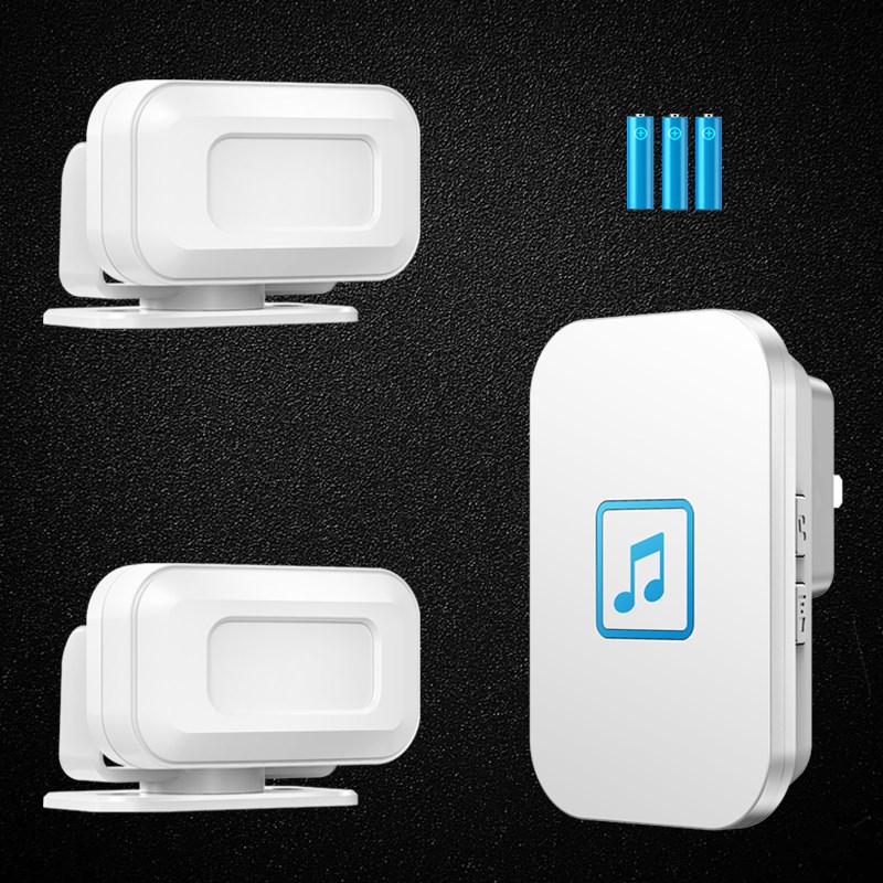 店铺门口欢迎光临感应器进门无线分体门口语音迎宾门铃商用二拖一