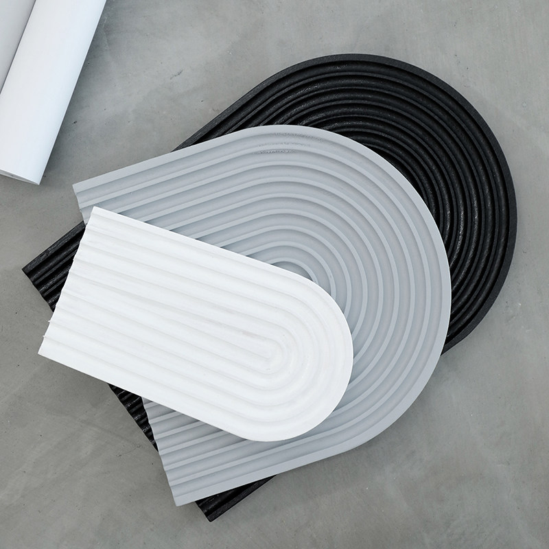 黑白灰水波纹砧板 冷淡风榉木托盘 下午茶点心盘 美食摄影背景板