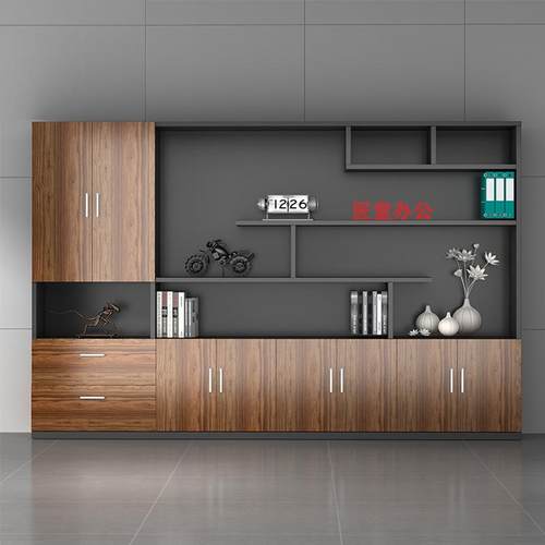 现代简约办公室背景柜老板总监用书架经理板式文件柜