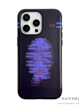 原创小众韩国进口菲林适用苹果17promax手机壳iphone16不会撞新款全包艺术高级感冷淡风潮牌二合一幻影摩天轮