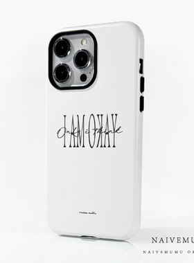 原创小众韩国菲林适用苹果17promax手机壳iphone16不会撞新款15全包艺术高级感简约白色潮牌冷淡风OKAY二合一