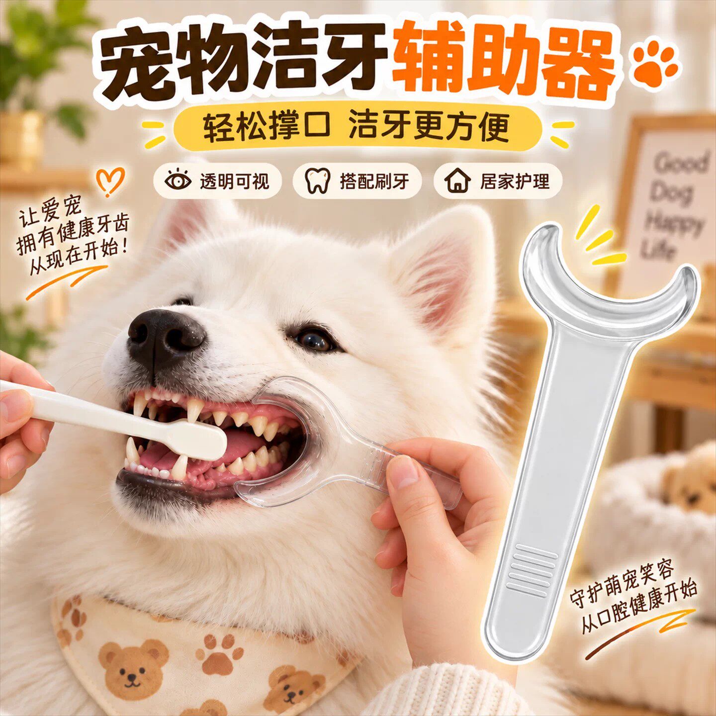 猫狗不配合刷牙开口器洁牙撑嘴