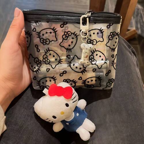 网红网纱kitty便携补妆零钱包