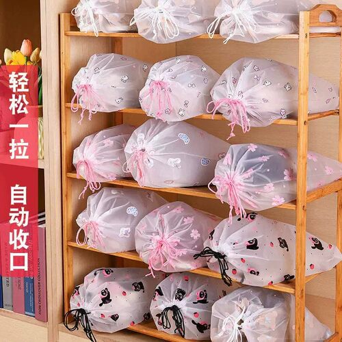 可爱小猫防水防尘抽绳鞋袋