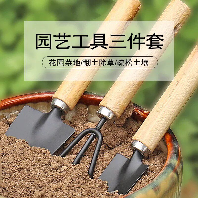 家用园艺多肉盆栽铲耙锹三件套