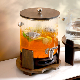 商用玻璃烧水壶带龙头自助饮水大容量耐高温分体冷热双用炖煲茶桶
