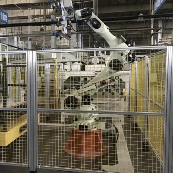 郑州机器人安全围栏厂家铝型材机器人围栏护罩工厂车间隔离网