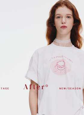 After22休闲运动风蛋糕印花T恤