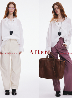 After22春夏阔型弯刀休闲裤女