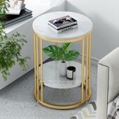 北欧大理石边几网红小茶几花几沙发床头阳台小圆桌子轻奢角几边柜