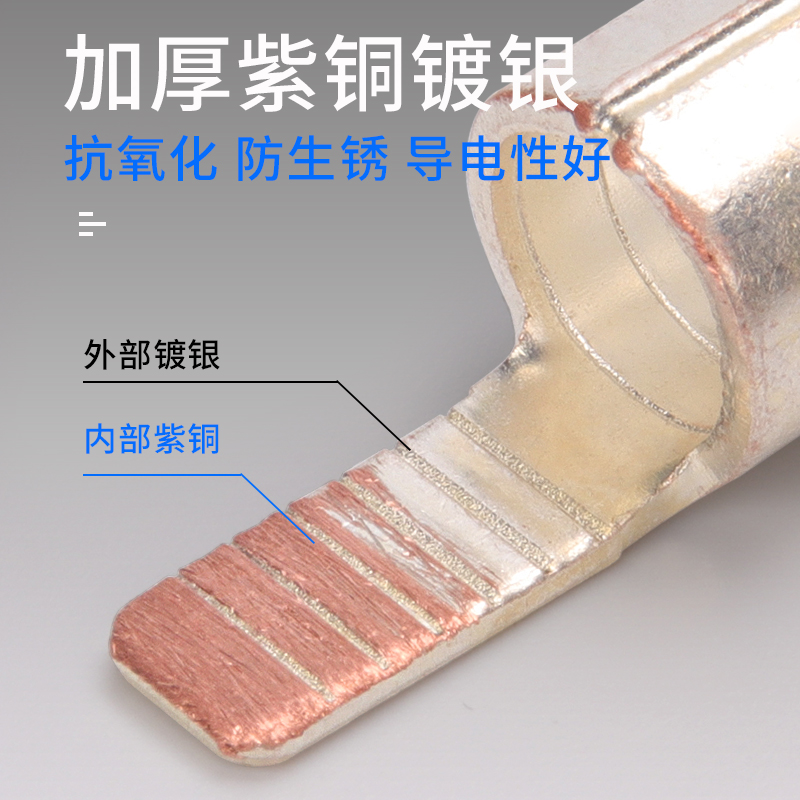 C45紫铜插片DZ47插针式线鼻子铜空开断路器端头 线耳片型接线端子