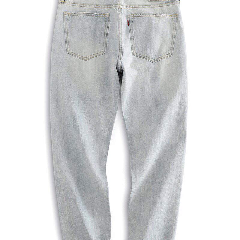 红耳男士九分牛仔裤,宽松,直筒,简单,百搭,浅蓝色夏季欧美简单中