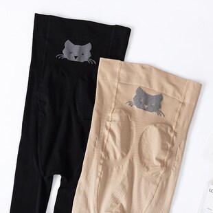 春秋季中厚不加绒连裤袜大码高腰收腹提臀不透肉光腿神器猫爪袜