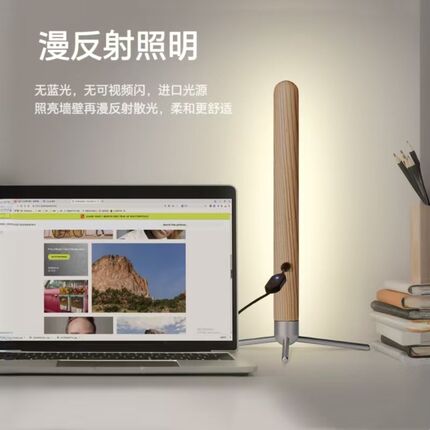 北欧实木立式落地台灯led护眼床头灯电脑书桌卧室客厅背景氛围灯