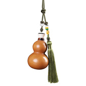 天然葫芦挂件小号迷你文玩精品手捻盘玩把件开口空心装 挂绳 朱砂