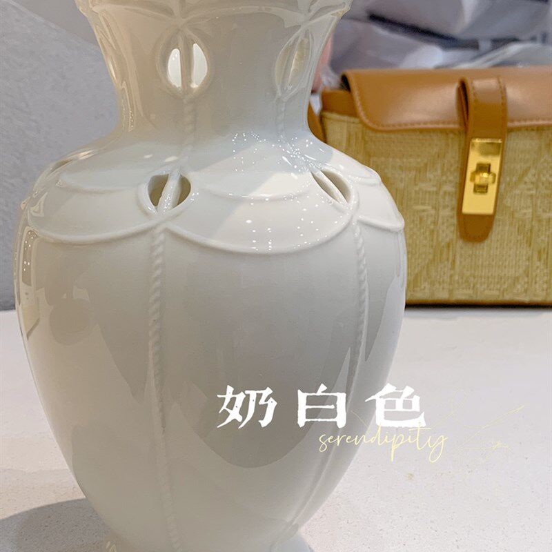 小号婚礼花瓶 高温陶瓷可水培花卉鲜花 芍药绣球玫瑰