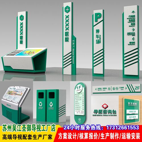 中医院导览导视牌户外停车场指示牌导示标识楼层索引图导向指路牌