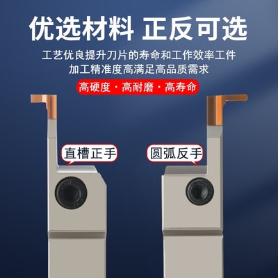 端面槽刀平面挖槽刀圆弧槽切槽刀片RF123H2外圆槽刀7字型槽刀