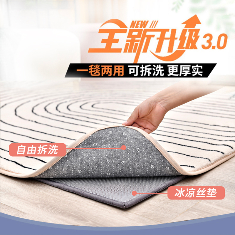可拆卸水洗机洗石墨烯电热地毯家用客厅地暖垫地热垫电加热电热毯