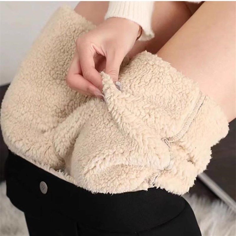 黑色打底裤女加长版秋冬新款羊羔绒小脚铅笔裤高腰170外穿加绒厚