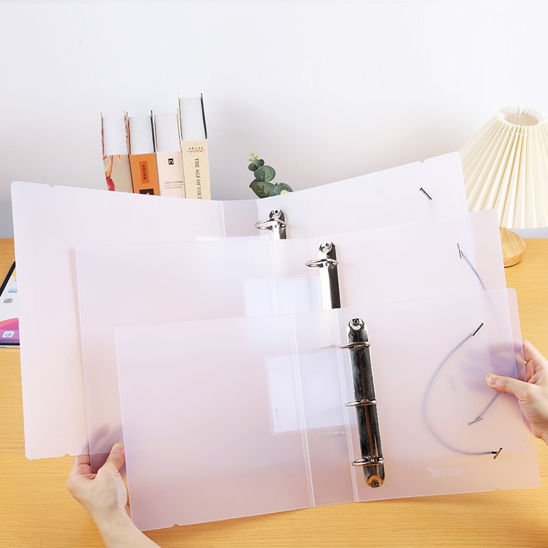 a4活页文件夹透明插页袋资料册4孔打孔夹资料夹6/8寸明信片收纳夹