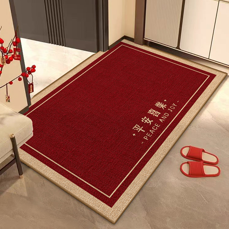 2024新年地垫入户门垫红色喜庆进门可定制防滑脚垫门口高级感地毯