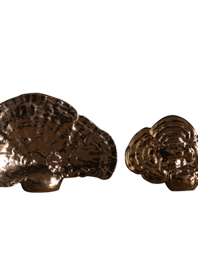 灵芝摆件工艺品中式客厅酒柜装饰样板间书房博古架创意陶瓷小摆设