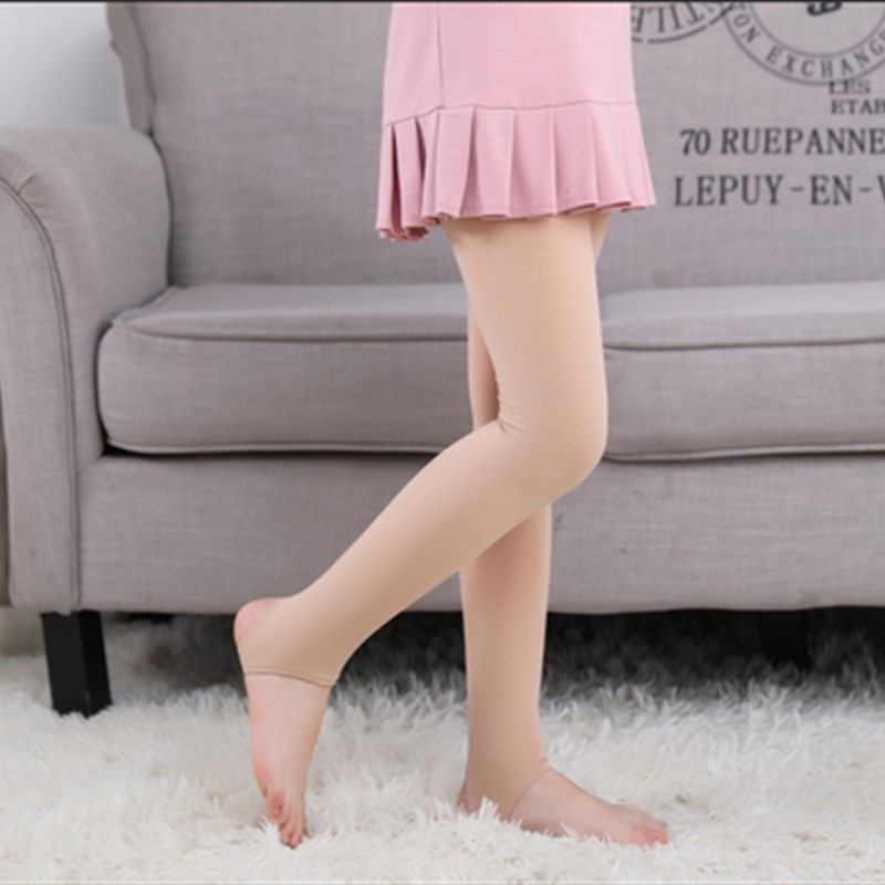 儿童防滑舞蹈袜肉色连裤袜春秋男童女童肤色打底裤九分裤光腿神器