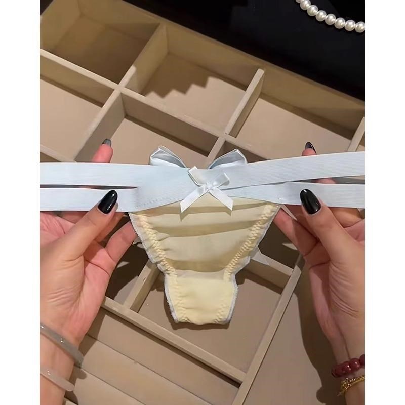 绯色浪漫 性感交叉带子蝴蝶结美臀内裤女纯棉裆可爱女士