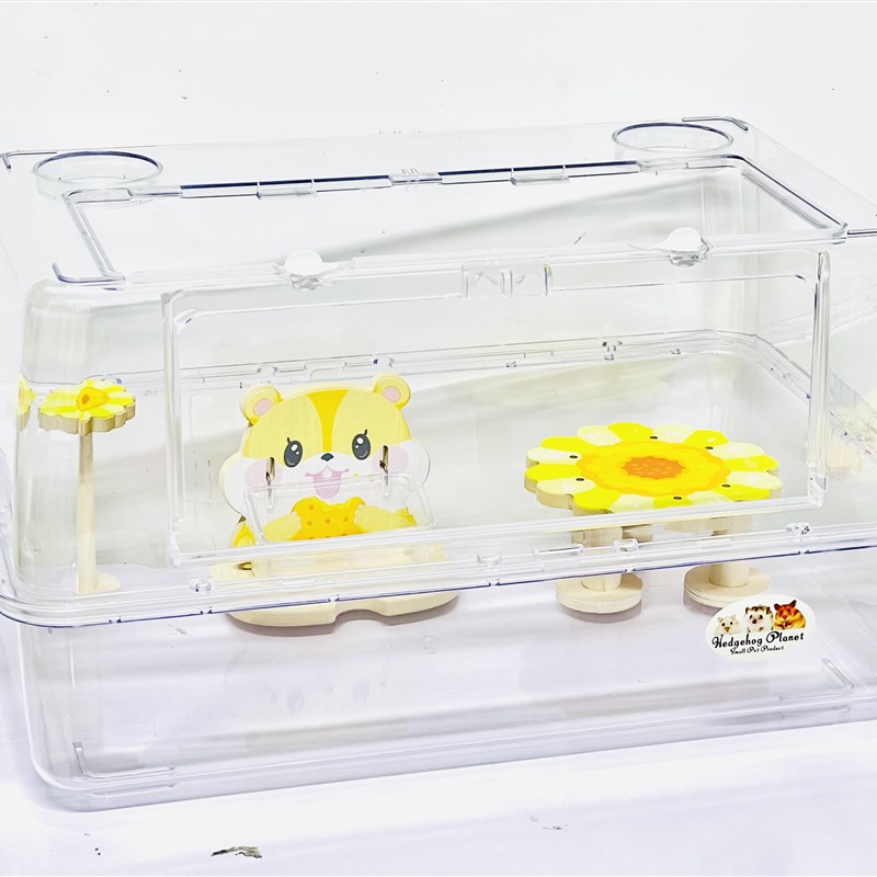 刺星球50小双子仓鼠笼子金丝熊芦丁鸡亚克力透明饲养箱鹦鹉育婴笼