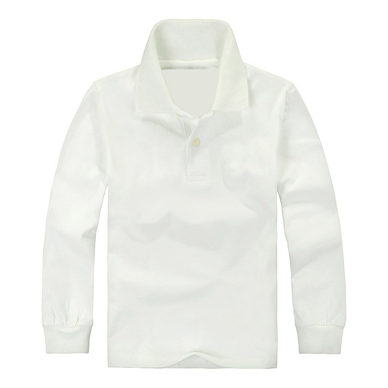儿童长袖T恤童女童纯棉春秋季童装POLO衫上衣校服学校演出服园服
