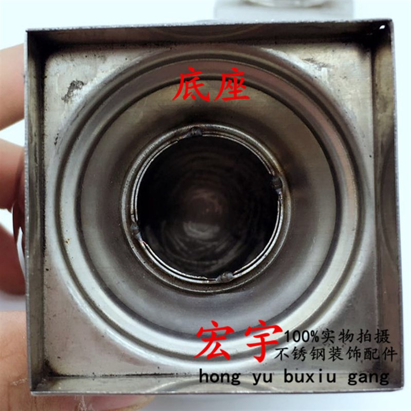 304方管连体球 不锈钢楼梯装饰方管连体球 空心球托座 焊接连体球