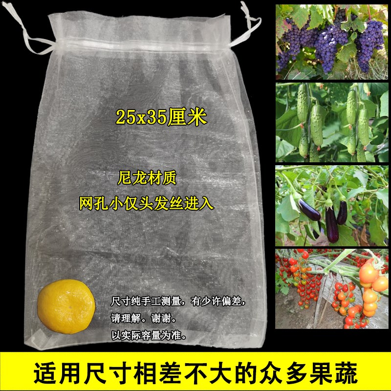 水果套袋果树防虫防鸟网纱套袋番茄葡萄无花果草莓樱桃蓝莓保护袋
