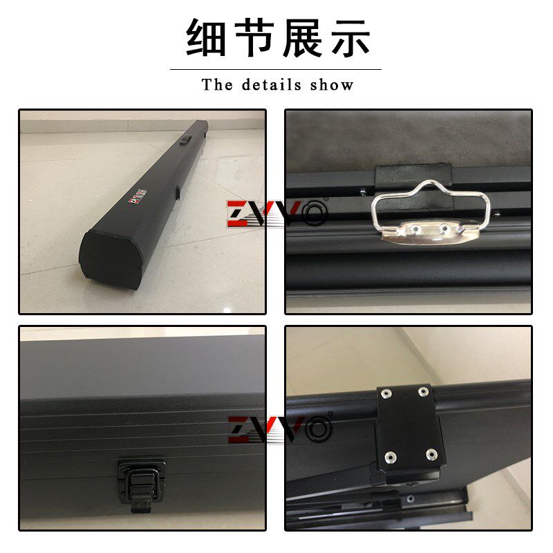 ZVVO60 100寸4K便携地拉幕布3D高清气压式投影幕布金属玻纤幕16 9