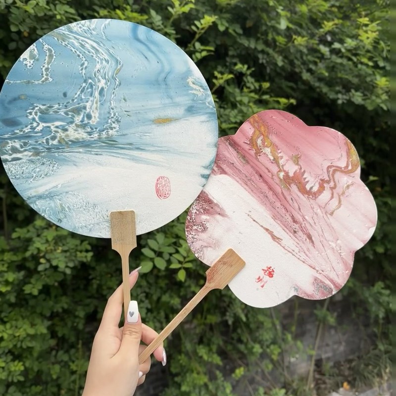 漆扇材料包儿童diy制作全套大漆颜料非遗扇子儿童迷你套装手工小