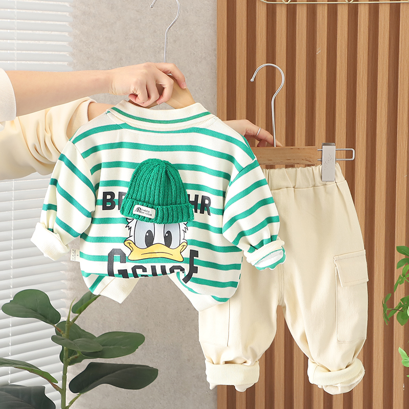 男童春秋装套装2023新款宝宝时髦洋气休闲装儿童春秋卫衣两件套潮