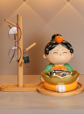 古风唐仕女入户玄关进门口鞋柜放钥匙收纳摆件客厅创意家居装饰品