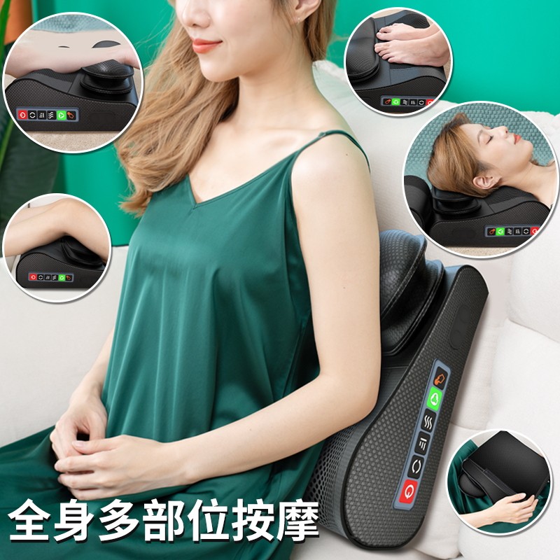 按摩枕家用颈肩多功能颈椎按摩器脖子腰部全身揉捏电动枕头按摩仪