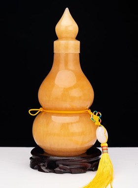 天然玉石空心葫芦摆件开口玉葫芦家居客厅装饰品收银台玄关工艺品
