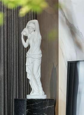 招财摆件家居客厅电视柜隔断玄关软装饰工艺品欧式花园人物雕塑