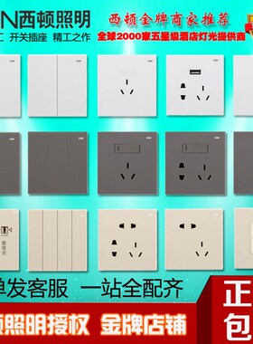 CDN西顿开关插座i8系列86型白色金色灰色CDN西顿照明开关面板声控