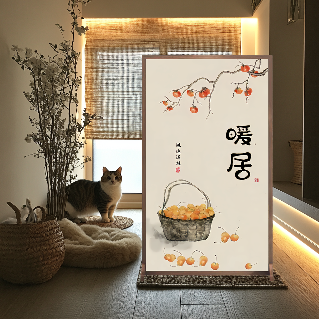 新中式实木折叠屏风客厅隔断