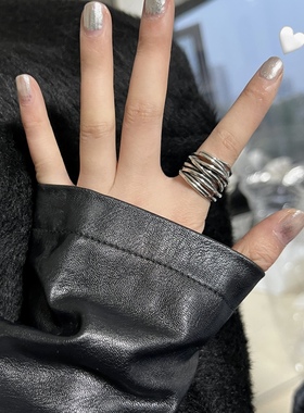 多层银线缠绕戒指做旧复古小众