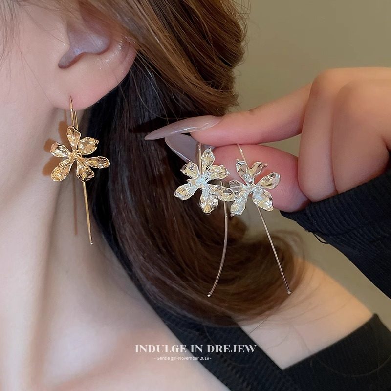 鸢尾花耳饰金色耳环2025新款爆款高级感秋冬玄学耳钉夸张流苏耳坠,饰品/流行首饰/时尚饰品新,耳环,淘宝优惠券,粉丝福利购,淘宝优惠卷