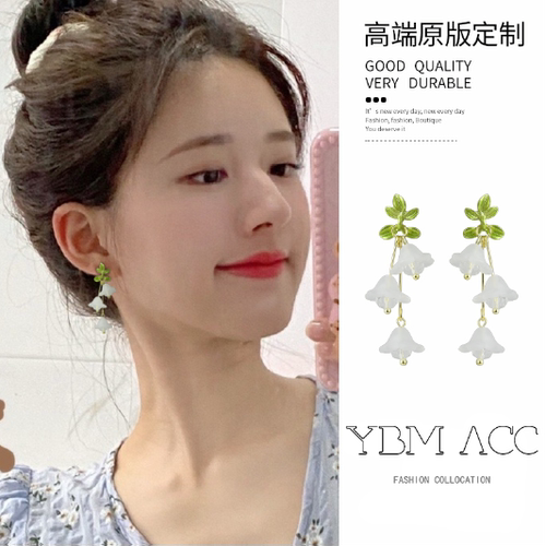 精致甜美小清新森系铃兰花朵耳坠