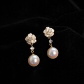 「初灵圆舞曲」耳夹无耳洞纯银耳钉法式 山茶花高级感优雅小众耳饰