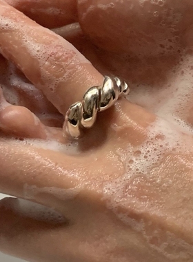 缠绕麻花戒指女小众设计极简个性