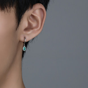 邓为同款耳扣欧美潮流星空绿石耳环轻奢耳钉男女小众设计时尚百搭
